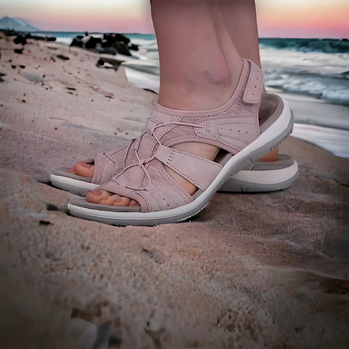 Ortopediske sandaler for smertefri gange — Rosa, bilde 7